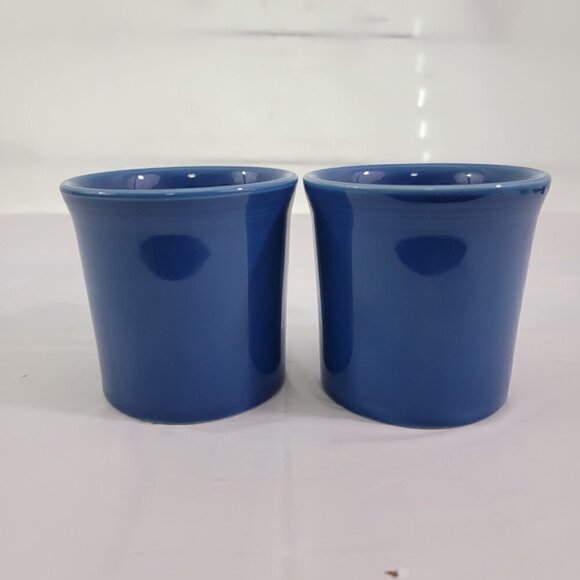 Homer Laughlin Fiesta USA Pottery Blue Ring Handle Coffee Tea Mugs – Set of 2 - Picture 4 of 16